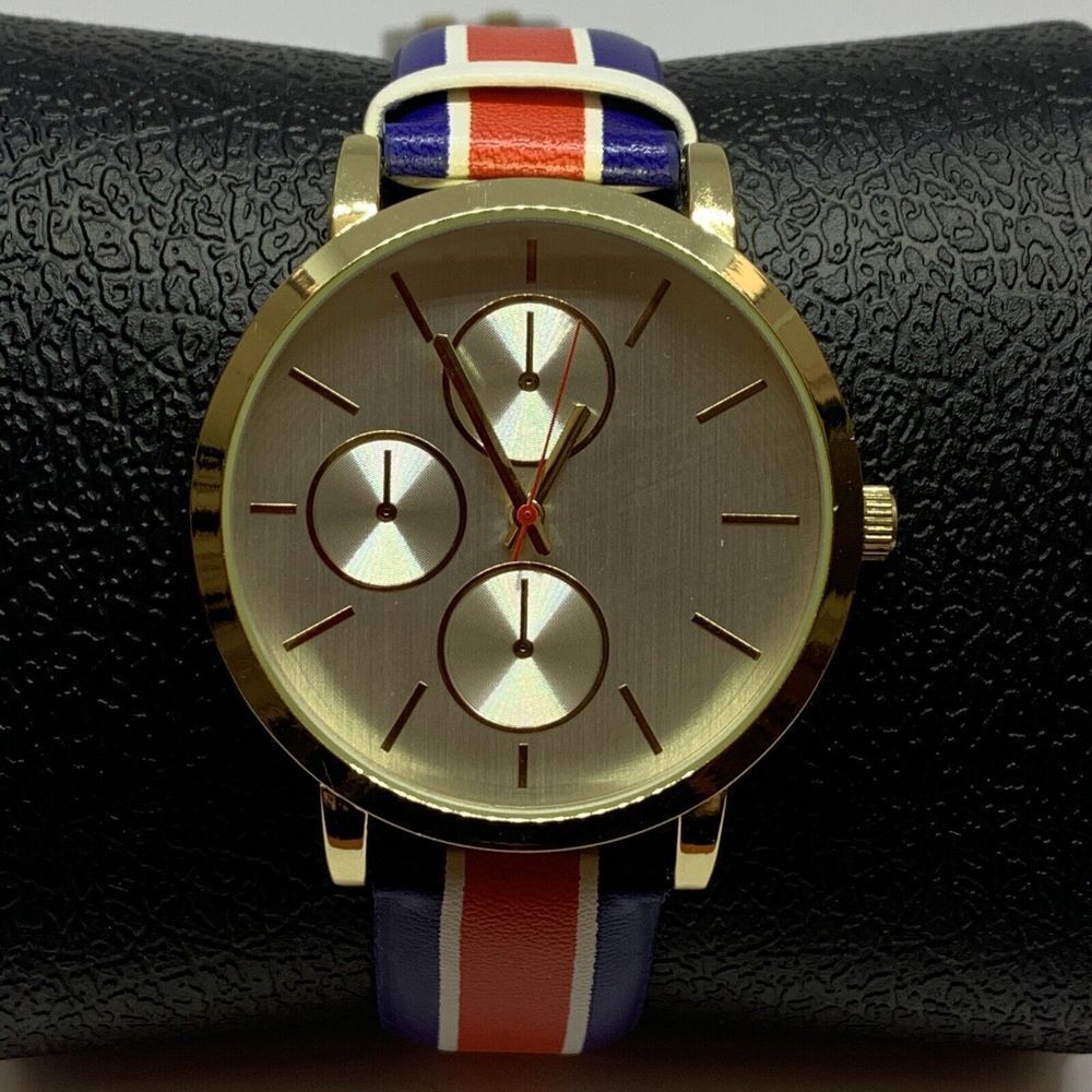 INC International Concepts 100102706WA Men's Leather Analog Dial Watch NWC46
